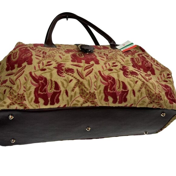 Neiman Marcus Womens Doctor Bag Vintage Italian Tapestry Vintage Bag NWT - Picture 10 of 12